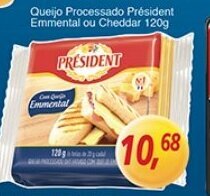 Supermercados Guanabara Queijo Processado President Emmental ou Cheddar 120g oferta