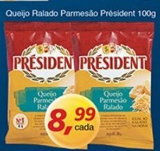 Supermercados Guanabara Queijo Ralado Parmesao President 100g oferta
