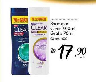 Giassi Supermercados Shampoo clear 400ml grátis 70ml oferta