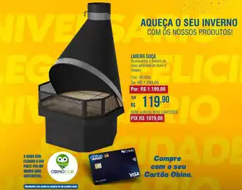 Lojas Obino Lareira suiça oferta