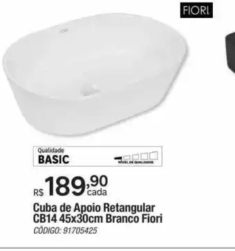 Leroy Merlin Cuba de apoio retangular cb14 45x30cm branco fiori oferta