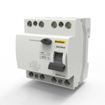Interruptor diferencial residual tetrapolar 63a/30ma - enerbras idr30-e4/63