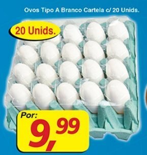 Supermercados Guanabara Ovos Tipo A Branco Cartela c/ 20 unids. oferta