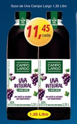 Supermercados Guanabara Suco de Uva Campo Largo 1.35L oferta