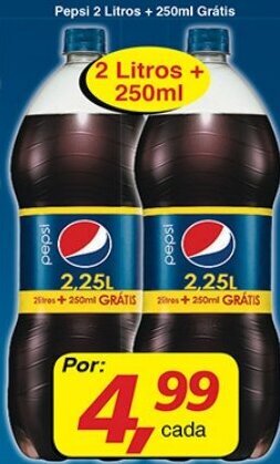 Supermercados Guanabara Pepsi 2L + 250ml Gratis oferta