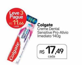 Colgate creme dental sensitive pro-alívio imediato