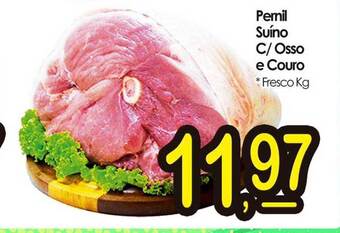 Pernil suíno c osso e couro