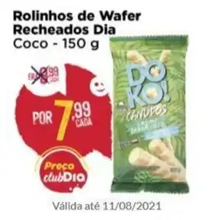 Dia Rolinhos de Wafer Recheados Dia 150g oferta