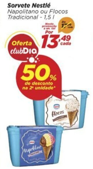 Dia Sorvete Nestle 1.5L oferta