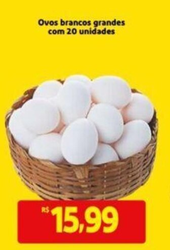 Extra Supermercado Ovos Brancos grandes com 20 unidades oferta