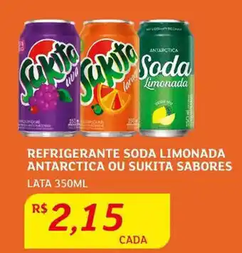 Assaí Atacadista Refrigerante Soda Limonada Antarctica ou Sukita Sabores 350ml oferta