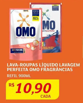 Assaí Atacadista Lava roupas Líquido lavagem Perfeita Omo 900ml oferta