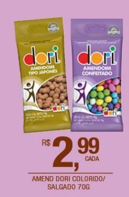 Amendoim dori colorido salgado 70g
