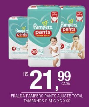 DB Supermercados Fralda pampers pants ajuste total oferta