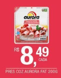 DB Supermercados Presunto cozido aurora 200g oferta