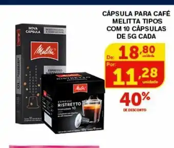 Roldão Cápsulas de café melitta 10 cáps oferta