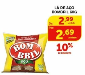 Roldão La de aço bombril 60g oferta