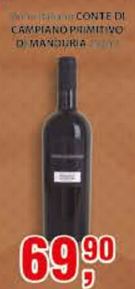 Supermercados Mundial Conte di Campiano Primitivo di Manduria Reserva 750ml oferta