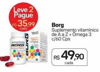 Drogal Borg suplemento vitamínico de a a z + ômega 3 c 60 cps oferta