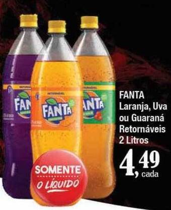 Supermercados Unidos Fanta laranja uva ou guaraná retornáveis oferta