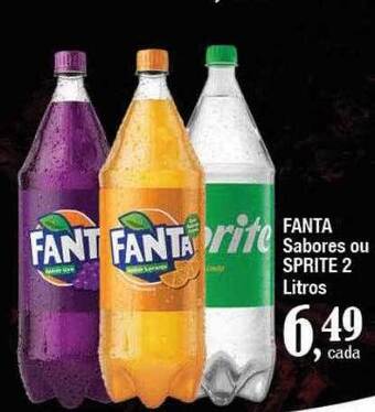 Supermercados Unidos Fanta sabores ou sprite 2 litros oferta