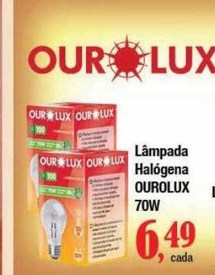 Supermercados Unidos Lâmpada halógena ourolux 70w oferta