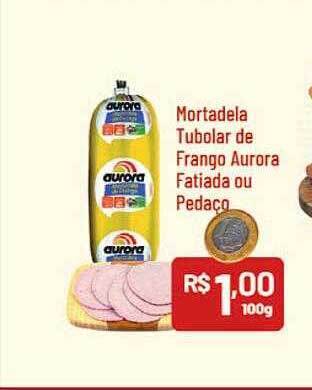 Supermercados Goes Mortadela tubolar de frango aurora fatiada ou pedaço oferta