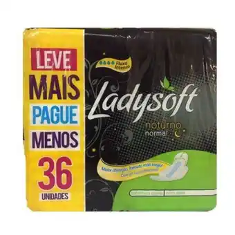 Absorvente noturno cobertura suave com abas ladysoft