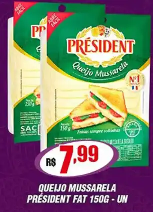 Violeta Supermercados Queijo Mussarela Président 150g oferta