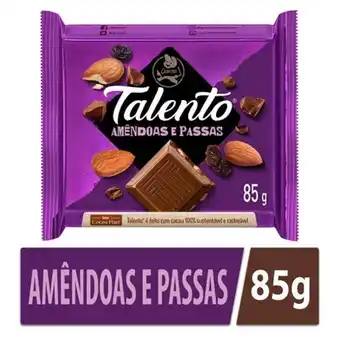 Supermercado Bergamini Chocolate de amêndoas talento com passas oferta