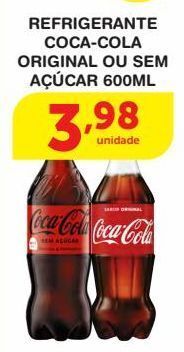 Roldão Refrigerante coca-cola original ou sem açúcar 600ml oferta