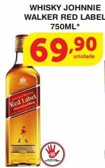 Roldão Whisky johnnie walker red label 750ml oferta