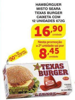 Roldão Hambúrguer texas burguer seara 672g oferta
