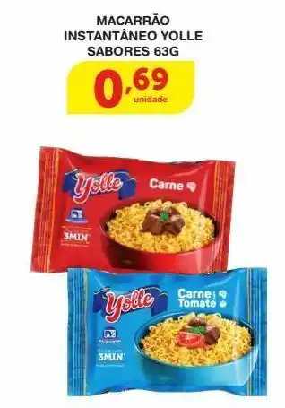 Roldão Macarrão instantâneo yolle 63g oferta