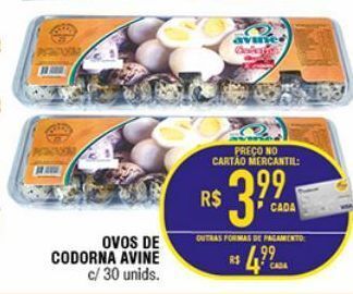 Mercantil Rodrigues Ovos de codorna avine 30un oferta
