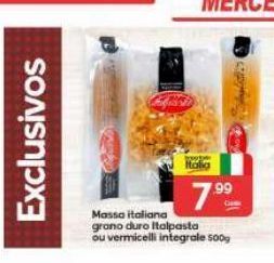 Massa italiana grano duro italpasta ou vermicelli integrale 500g