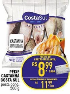 Mercantil Rodrigues Peixe castanha costa sul 500g oferta