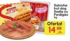 Supermercados Princesa Salsicha hot dog sadia ou perdigão kg oferta