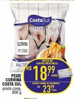 Mercantil Rodrigues Peixe corvina costa sul 800g oferta