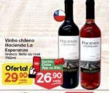 Supermercados Princesa Vinho chileno hacienda la esperanza branco, tinto ou rosé 750ml oferta