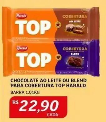 Assaí Atacadista Chocolate Ao leite ou Blend para Cobertura Top Harald 1.01kg oferta