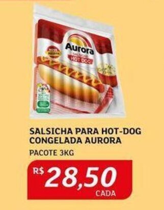 Assaí Atacadista Salsicha Para Hot Dog Congelada Aurora 3kg oferta