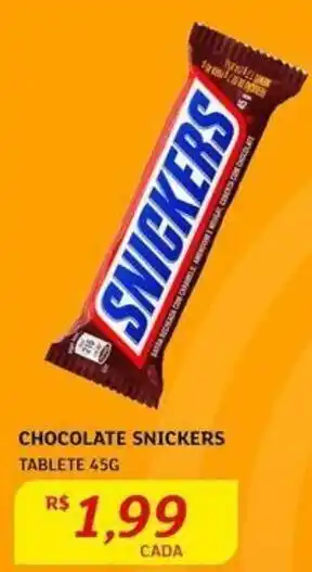 Assaí Atacadista Chocolate Snickers 45g oferta