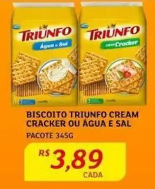 Assaí Atacadista Biscoito Triunfo cream Cracker ou Água E Sal 345g oferta