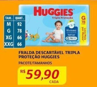 Assaí Atacadista Fralda Descartável Tripla Proteção Huggies oferta