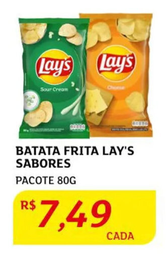 Assaí Atacadista Batata Frita Lay's sabores 80g oferta