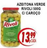 Azeitona verde Rivoli 500g c/ caroço