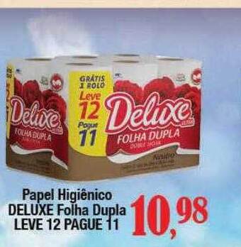 Supermercados Unidos Papel higiênico deluxe folha dupla leve 12 pague 11 oferta