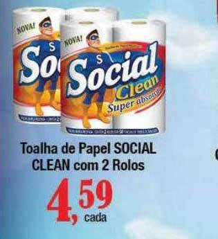 Supermercados Unidos Toalha de papel social clean com 2 rolos oferta