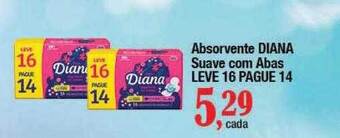 Supermercados Unidos Absorvente diana suave com abas leve 16 pague 14 oferta